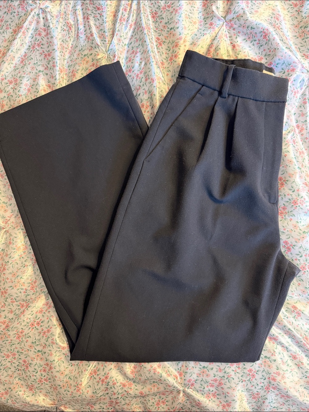 Abercrombie Black High-Waist Wide-Leg Trousers